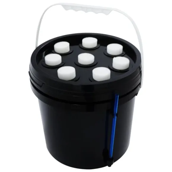 Hydroponisk kloningsmaskine - Aeroponisk formeringsboks - 8 huller - 5 l - Tågeteknologi - Rund - PP/PVC - Sort