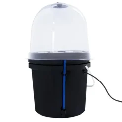 Hydroponisk kloningsmaskine - Aeroponisk formeringsboks - 8 huller - 5 l - Tågeteknologi - Rund - PP/PVC - Sort