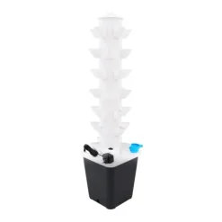 Hydroponisk plantetårn - Vertikalt plantesystem - 7 niveauer, 35 planter - Indendørs dyrkningssæt - EU-stik - Hvid