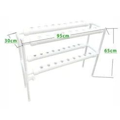 Hydroponisk Plantevækstsæt, 2-niveau System, 36 Plantningshuller, DC 12V Vandpumpe, Dimensioner 95x30x65 cm, Belastningskapacitet 15 kg