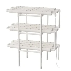 Hydroponisk System, 3 Lag, 108 Plantningspunkter,Hvid