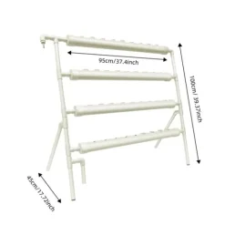 Hydroponisk system - Vertikalt plantetårn - 4 niveauer - 36 plantehuller - Indendørs/udendørs - Hvid
