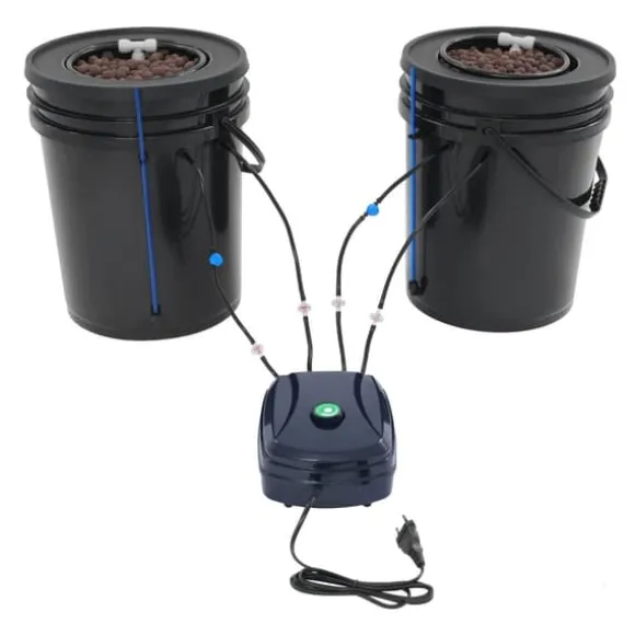 Hydroponisk System, 5-Gallon Kapacitet, Inkluderer Luftpumpe,sort