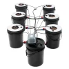 Hydroponisk System Kit, 7 Spande, Dyb Vandskultur,Sort