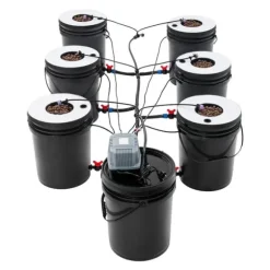 Hydroponisk System Kit, 7 Spande, Dyb Vandskultur,Sort