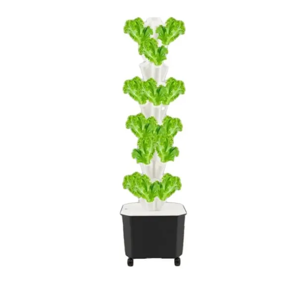 Hydroponisk Vækstsysteem, Vertikalt Design, 50 Plantningshuller,HVID