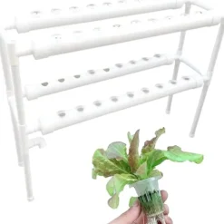 Hydroponisk Vækstsystem, 36 Plantekapacitet, 2 Lags Design,HVID