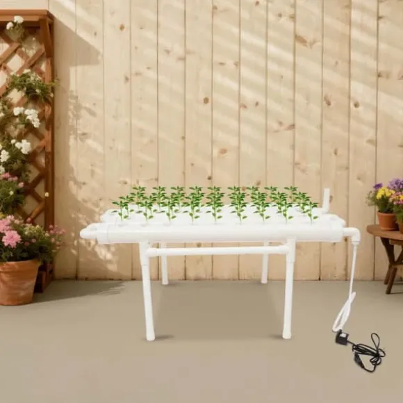 Hydroponisk Vækstsysten, 36 Plantepladser, Vertikalt Havekit,HVID