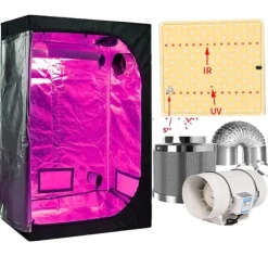 Hydroponisk Vækstsysten, Fuldspektret LED-lys, Komplet Væksttelt Kits,Pakke C, 50x50x100cm sæt