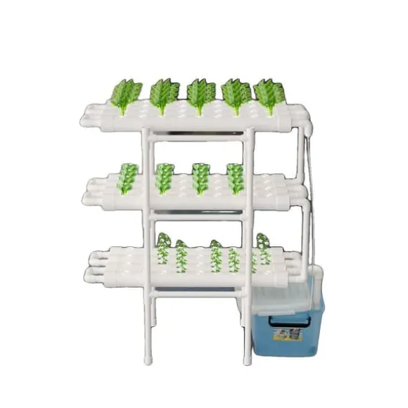 Hydroponisk Vækstsysten, 3-Lags Design, 108 Plantepladser,HVID