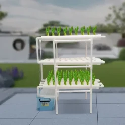 Hydroponisk vækstsysten, 3-lags design, 108 plantepladser, PVC-materiale, værktøjsfri samling