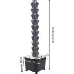 Hydroponisk Vækstsysten, Vertikalt Design, Effektiv Vandbrug,Lys Grå