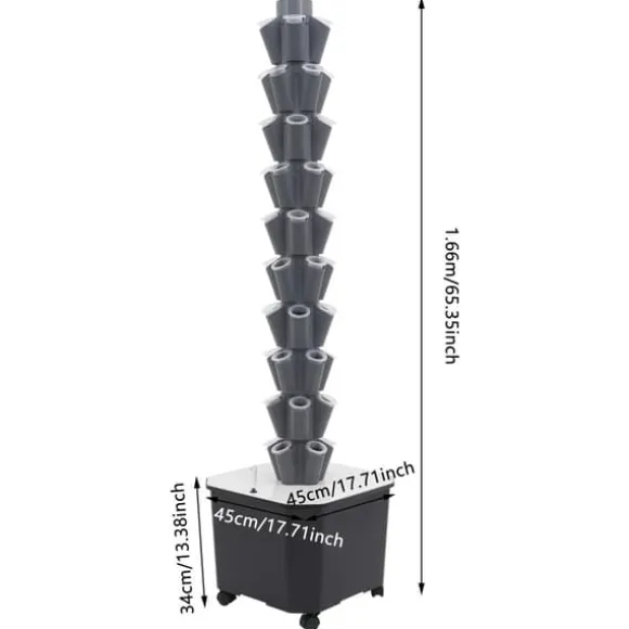 Hydroponisk Vækstsysten, Vertikalt Design, Effektiv Vandbrug,Lys Grå