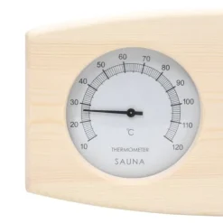 2-i-1 saunasæt med hygrometer og timeglas i massivt fyrretræ | Farve: Natur