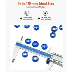 Ildglas 20 LBS, 3/4 tommer pejsglassten, til bålplads, koboltblå farve