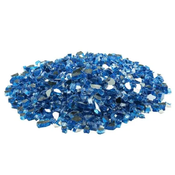 Ildglas 1/2-tommer, 10 LBS Pejsglassten, Til Bålplads, Pacific Blue Farve