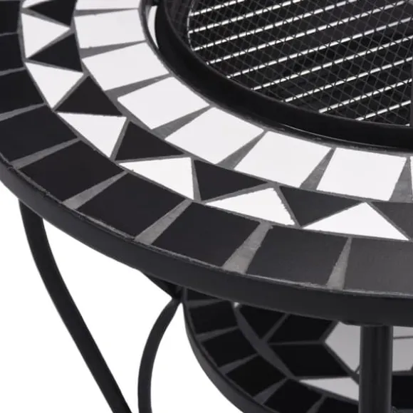 Ildsteder - Living bålfad mosaik 68 cm keramik sort og hvid