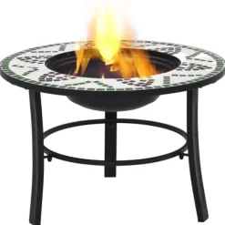 Ildsteder - Living bålfad mosaik 68 cm keramik grøn