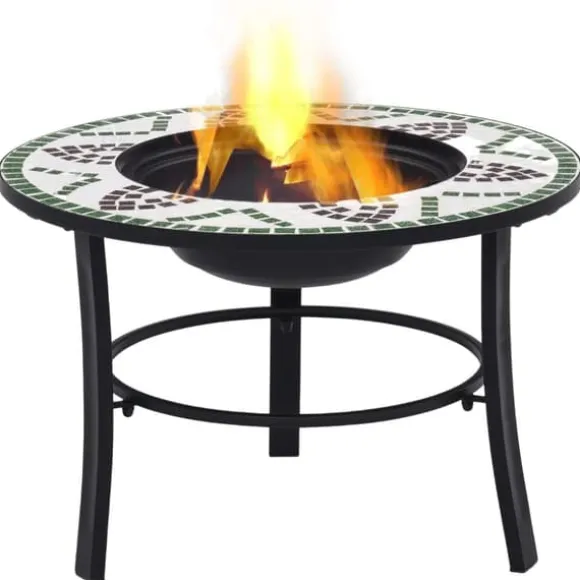 Ildsteder - Living bålfad mosaik 68 cm keramik grøn
