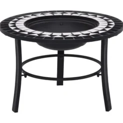 Ildsteder - Living bålfad mosaik 68 cm keramik sort og hvid
