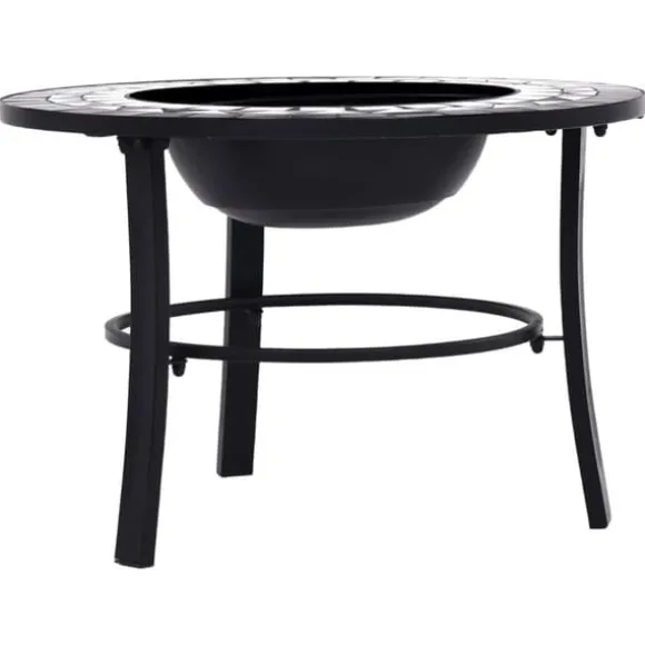 Ildsteder - Living bålfad mosaik 68 cm keramik sort og hvid