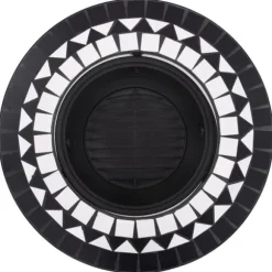 Ildsteder - Living bålfad mosaik 68 cm keramik sort og hvid