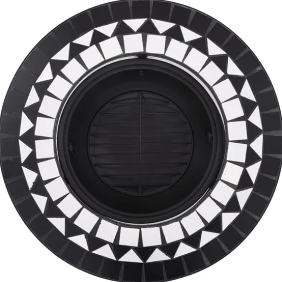 Ildsteder - Living bålfad mosaik 68 cm keramik sort og hvid