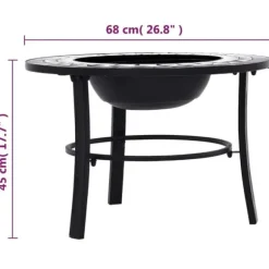 Ildsteder - Living bålfad mosaik 68 cm keramik sort og hvid
