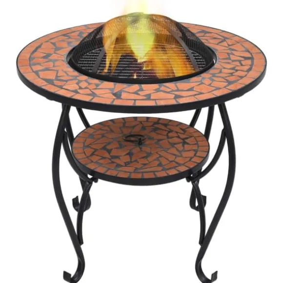 Ildsteder - Living bålfad mosaik 68 cm keramik terracottafarvet