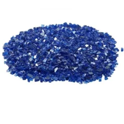 Ildstedsglas, Reflekterende Knust Glas 12,7 mm, Koboltblå, Hærdet Glas