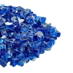 Ildstedsglas, Reflekterende Knust Glas 12,7 mm, Koboltblå, Hærdet Glas