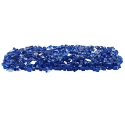 Ildstedsglas, Reflekterende Knust Glas 12,7 mm, Koboltblå, Hærdet Glas