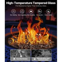 Ildstedsglas, Reflekterende Knust Hærdet Glas 12,7 mm, Kobber, Højtemperaturbestandig