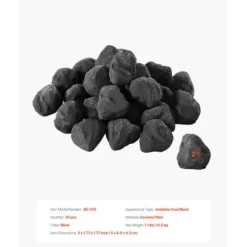 Ildstedsten, 5x4,5x4,5 cm, Sort, Keramisk Fiber