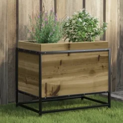 Imprægneret fyrretræ plantekasse 60x40x50 cm - Robust og dekorativ | Størrelse: 60x40x50 cm