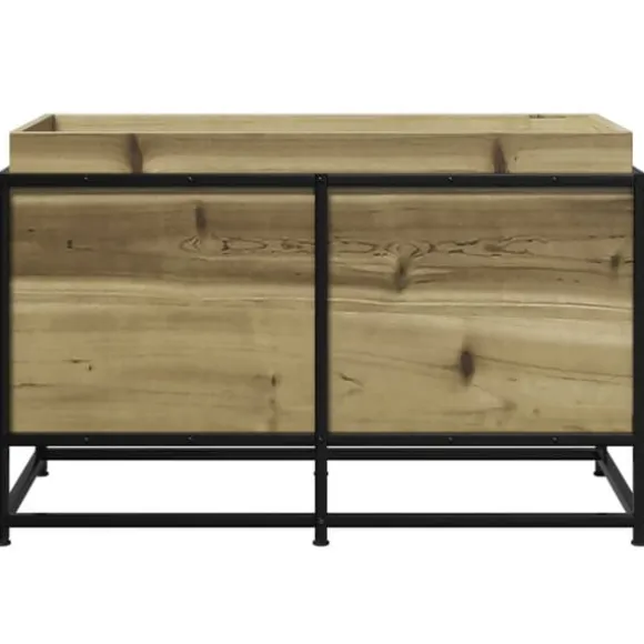Imprægneret fyrretræs plantekasse - Dekorativ til have og altan | Størrelse: 80x40x50 cm