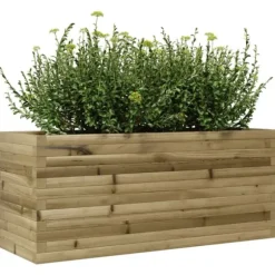 Imprægneret plantekasse i fyrretræ - 110x40x45,5 cm | Farve: Natur | Størrelse: 110x40x45,5 cm