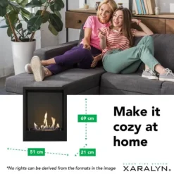 Indbygningsenhed M bioethanol indbygningsovn - Sikker åben ild - 2,5 KW varme
