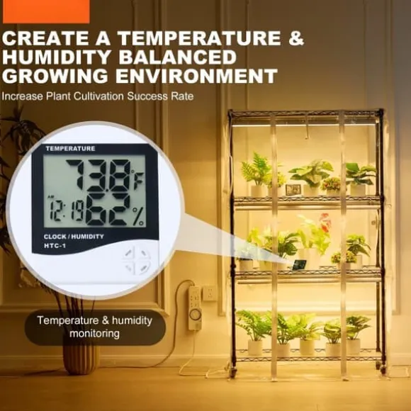 Indendørs drivhus med Grow Light 4 etager, 180W, 59,1, planteregale, optimal belysning, hurtig vækst.