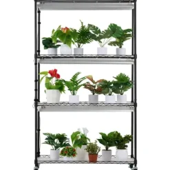 Indendørs drivhus med Grow Light 4 etager, 180W, 59,1, planteregale, optimal belysning, hurtig vækst.