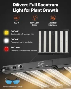 Indendørs væksttelt - Plantetelt sæt - 100 x 100 x 200 cm - Fuldspektret LED-vækstlys - Ventilationssystem - 600D Mylar - Til blomster og grøntsager | CDON