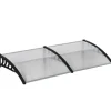 Indgangsbaldakin 200×96×27 cm med UV-beskyttelse – aluminium, sort