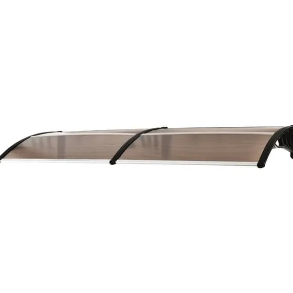 Indgangsoverdækning 75×195×23 cm – polycarbonat, sol- og regnbeskyttelse, brun