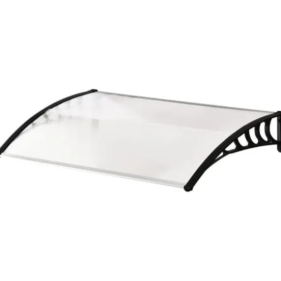 Indgangsoverdækning 89×122 cm – polycarbonat buet tag, UV-beskyttelse, hvid