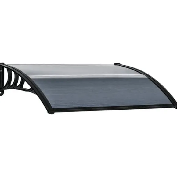 Indgangstag 100×75 cm – aluminium/polycarbonat, UV-beskyttelse, sort