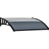 Indgangstag 100×75 cm – aluminium/polycarbonat, UV-beskyttelse, sort