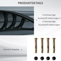 Indgangstag 100×75 cm – aluminium/polycarbonat, UV-beskyttelse, sort