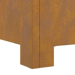 Industriel Bålplads i Stål - Udendørs Bålsted | Størrelse: 60x60x30 cm | Farve: Brun