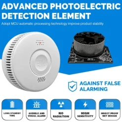 INF Smart WiFi Røgdetektor / Brandalarm med 3 års batterilevetid Hvid 0