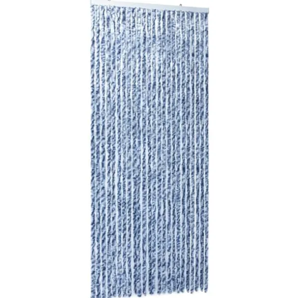 Insektgardin 100 x 220 cm blå hvid og sølvfarvet - Insektgardin - Insektgardiner - Home & Living